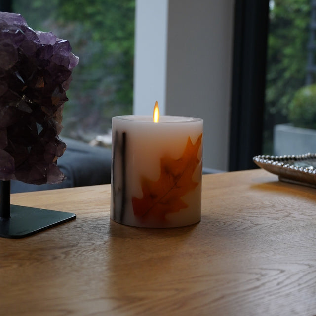Luminara Indoor 3.25" x 4.5" Twig, Berry & Leaf Inclusion Pillar