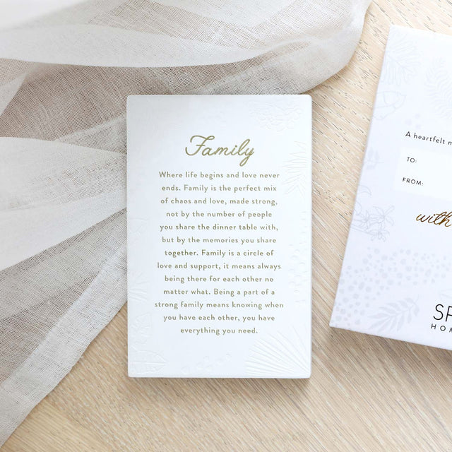 Inspired by their previous best-selling Life Quotes range, Precious Quotes include 12 different verses, with each Quote a meaningful gift idea for someone special. Conveying a custom themed message in a 3D embossed text upon delicate etched floral designs, each Precious Quote also comes with its own custom gift box that features exquisite gold foil detail and personalised â€šâ€œToâ€š and â€šâ€œFromâ€š fields.