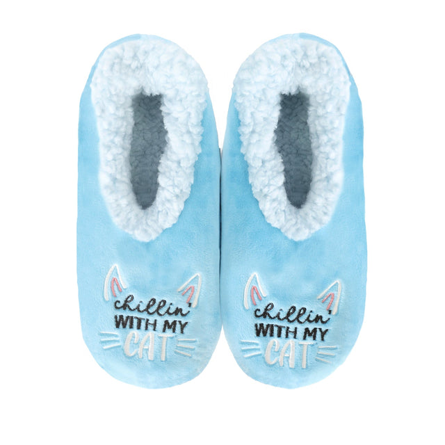 Who doesnÃ…Â¾t love a quote? These luxe velvet, quirky embroidered Who Doesnt Love a Cat slippers are the perfect pair for the woman seeking something fun yet functional.
With styles and sizes to suit every age, snuggle up with the whole family with Sploshs Snugg Ups slippers!



