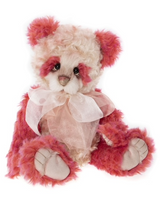 Timperely is a gorgeous 33cm / 13" fully jointed bear with vibrant strawberry tones. Her double sheer organza bow and dainty heart pendant is the perfect finish to this unique bear. 