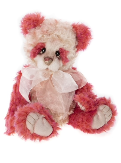 Timperely is a gorgeous 33cm / 13" fully jointed bear with vibrant strawberry tones. Her double sheer organza bow and dainty heart pendant is the perfect finish to this unique bear. 