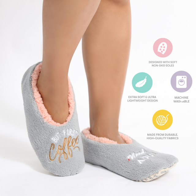 Splosh Women's Grey Coffee Slippers
