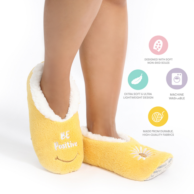 Splosh Women's Yellow Flower Slippers - Be Positive