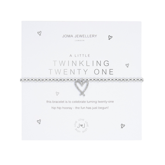 Complete their 21st birthday collection with this A Little Joma bracelet. Equally thoughtful and beautiful, this silver-plated Joma bracelet pairs a dainty design with the sweetest sentiment. Better yet, this Joma bracelet features our most-loved details, including a stretch bead design, stylised card and adorable poem.