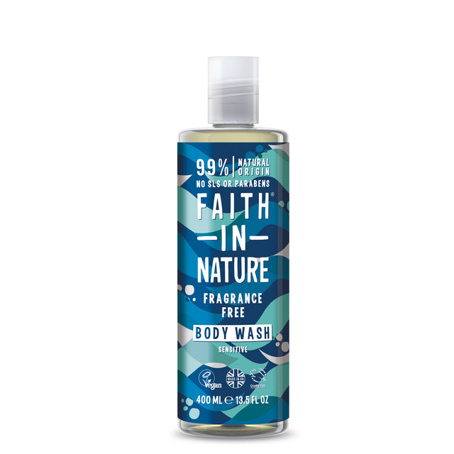 Faith In Nature Fragrance Free Body Wash 400ml for sensitive skin