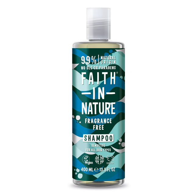 Faith In Nature Fragrance Free Shampoo 400ml for sensitive scalp