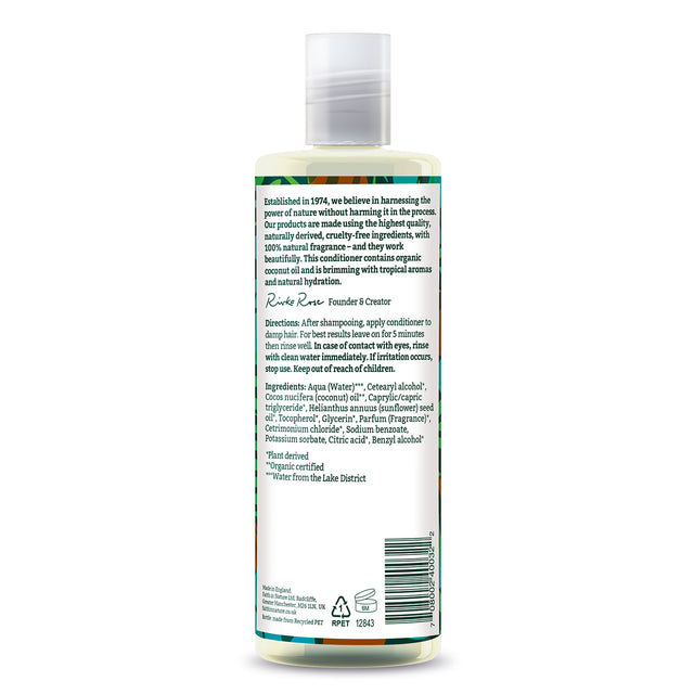 Vegan coconut conditioner made with organic coconut oil