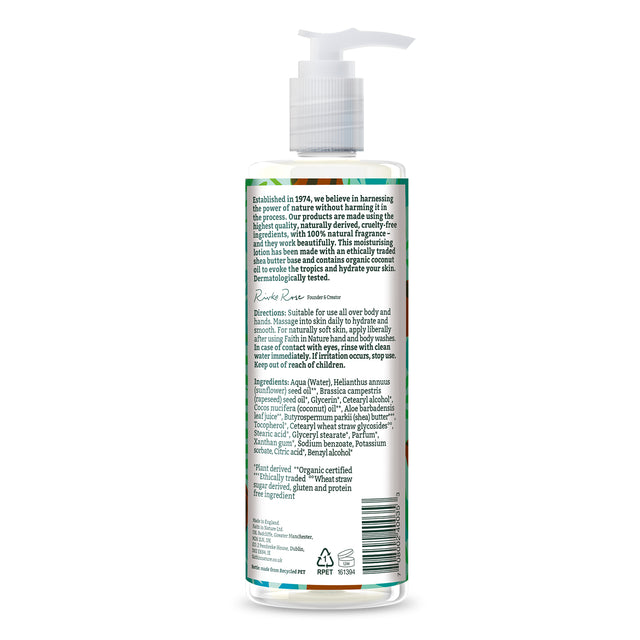 Vegan coconut hand and body lotion with shea butter
