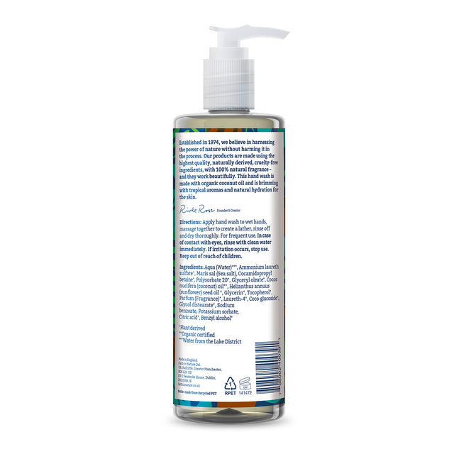 Vegan coconut liquid hand soap with botanical ingredients